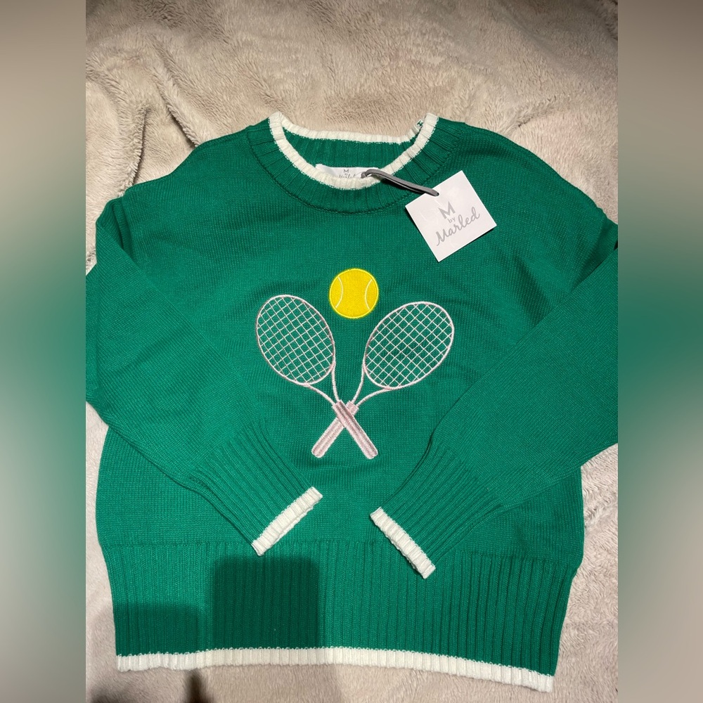NWT M by Marled Embroidered Pickleball Sweater